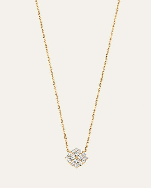 18K Yellow Gold Flora Diamond Pendant Necklace